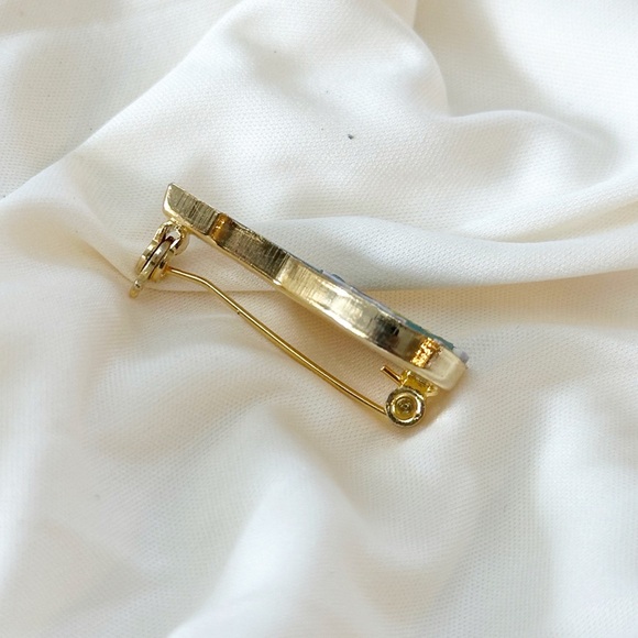 Colorful Mosaic Guitar Brooch Signed Italy - Picture 3 of 5